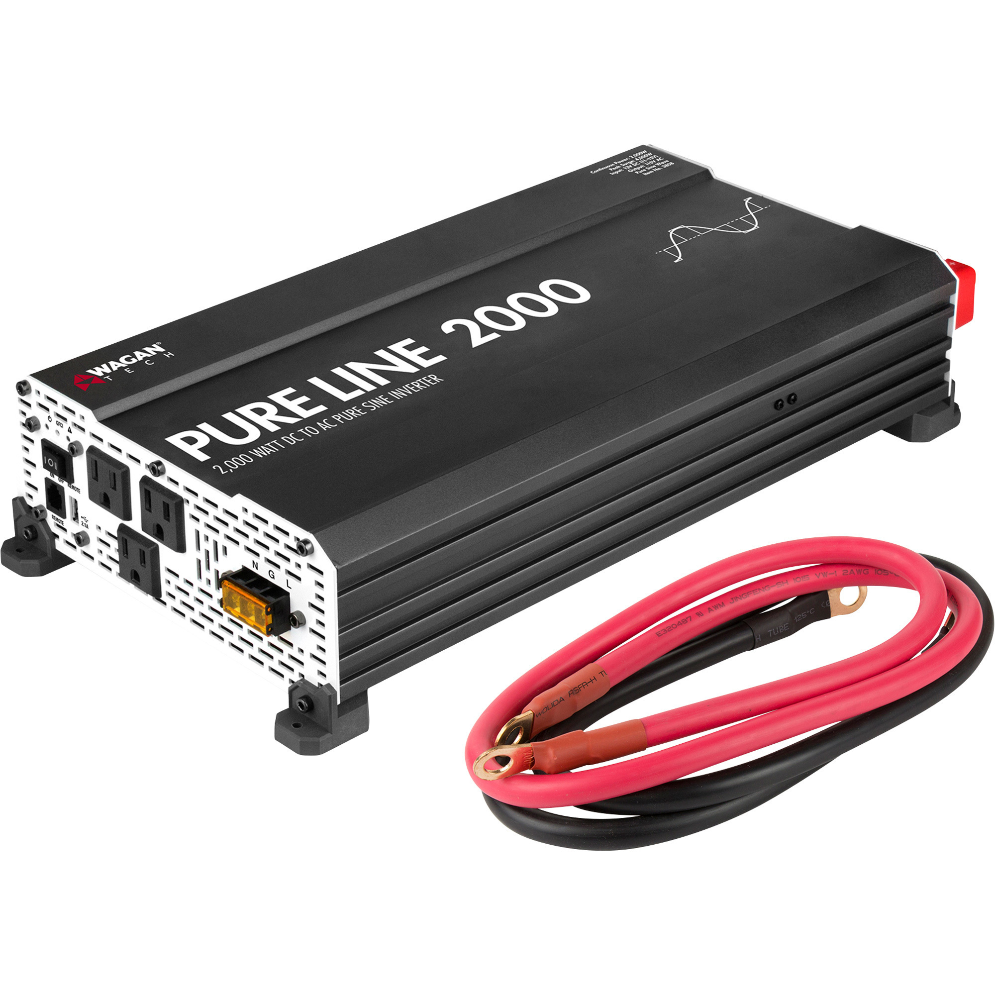 Wagan Tech Pure Sine Wave Power Inverter, 2000 Watts, Model# 3808